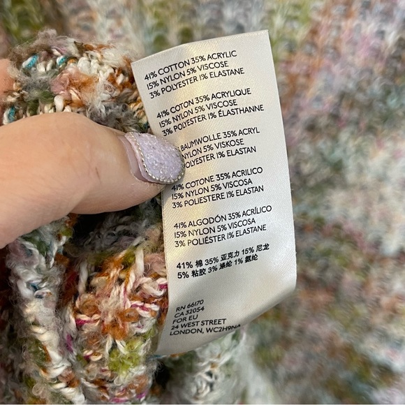 Free People Highland V Neck Oversized Sweater Size S Slouchy Chunky Space Knit - Picture 11 of 13